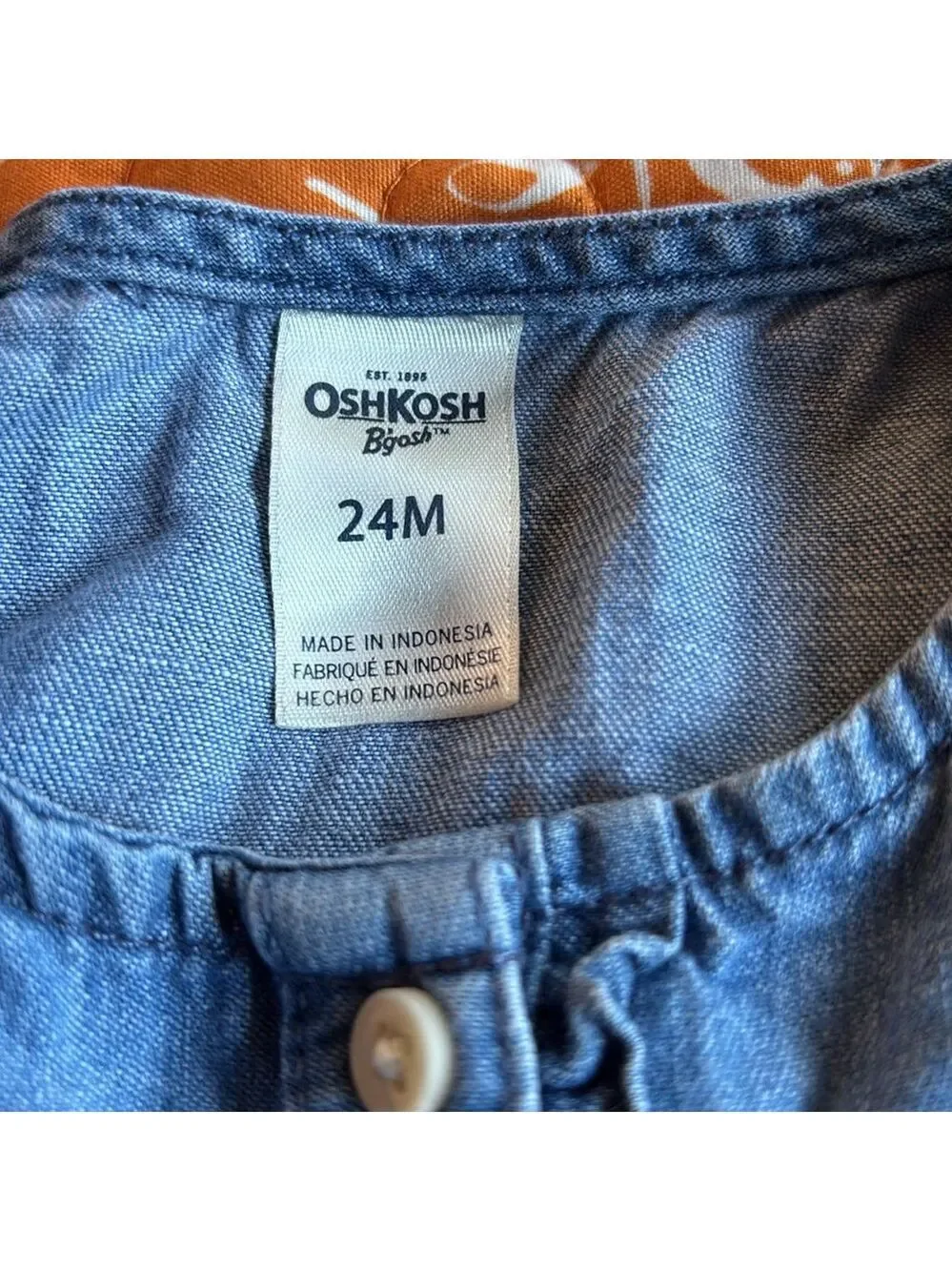 OshKosh B'gosh Blue Denim Dress 24M Button-Up (3 for $12 item)